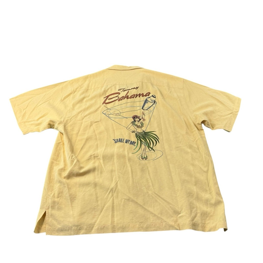Tommy Bahama Yellow Pure Silk Shake My Day Hawaiian Shirt Mens XL